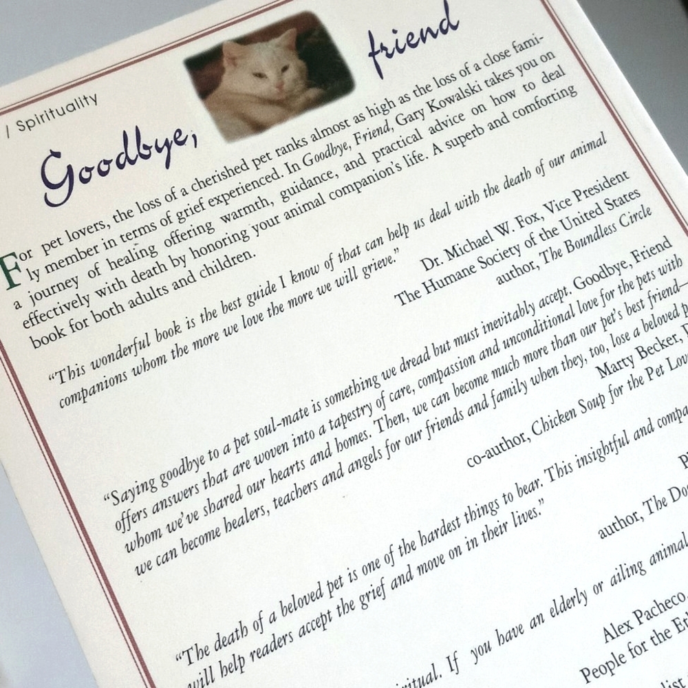 Goodbye, Friend: Healing Wisdom for Pet Owners By Gary Kowalski - Picture 3 of 9